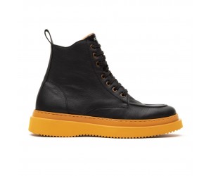 Leather Men's Moc-Toe Boots Art 836 Black