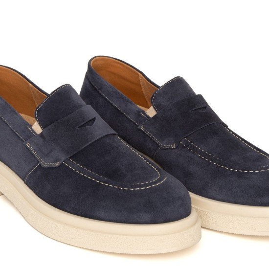Ανδρικό Δερμάτινο Loafer ART875 Σκούρο Μπλε | Premium Ιταλική Φινέτσα & Ελληνικό Design