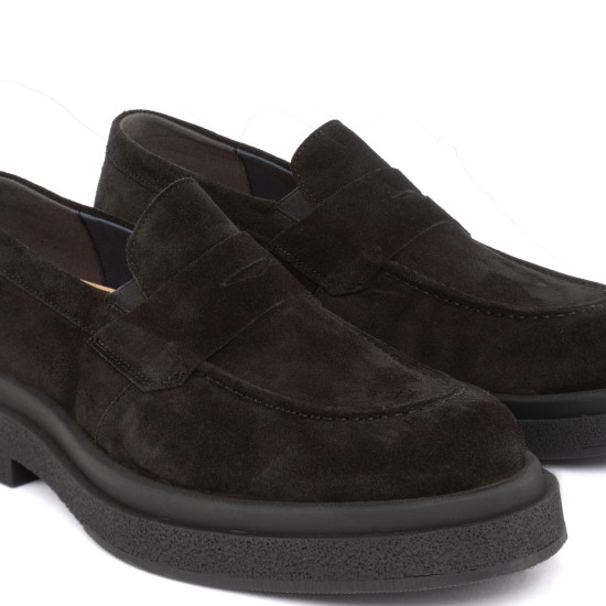 ART883 – Ανδρικό Suede Penny Loafer | Μαύρο