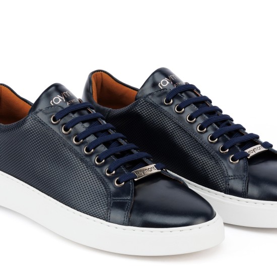 ART910 – Ανδρικό Δερμάτινο Sneaker | Μπλε