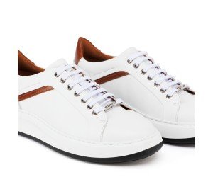 Ανδρικά Δερμάτινα Sneakers ART940 Λευκό/Ταμπά | Vintage Άνεση