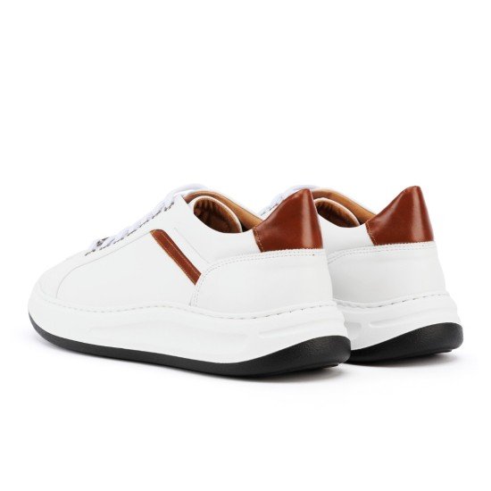 Ανδρικά Δερμάτινα Sneakers ART940 Λευκό/Ταμπά | Vintage Άνεση