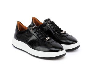 ART941 – Ανδρικό Δερμάτινο Sneaker | Μαύρο