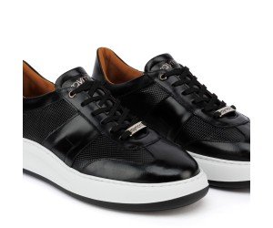 ART941 – Ανδρικό Δερμάτινο Sneaker | Μαύρο