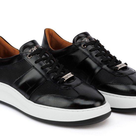 ART941 – Ανδρικό Δερμάτινο Sneaker | Μαύρο