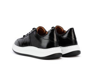 ART941 – Ανδρικό Δερμάτινο Sneaker | Μαύρο