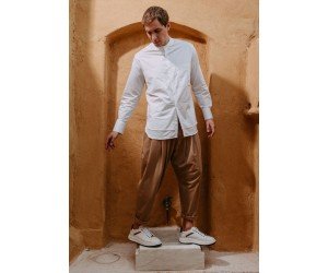 Ανδρικά Δερμάτινα Sneakers ART940 Λευκό/Ταμπά | Vintage Άνεση