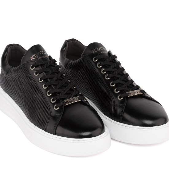 ART910 – Ανδρικό Δερμάτινο Sneaker | Μαύρο