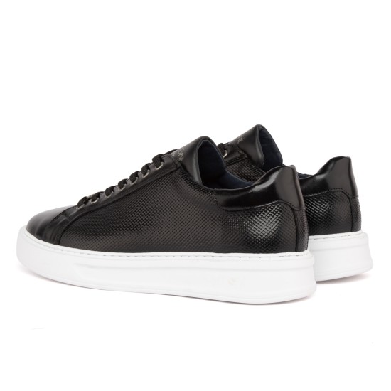 ART910 – Ανδρικό Δερμάτινο Sneaker | Μαύρο