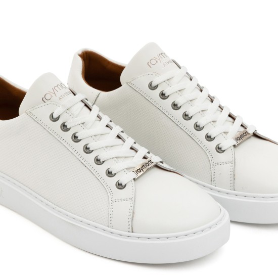 ART910 – Ανδρικό Δερμάτινο Sneaker | Λευκό