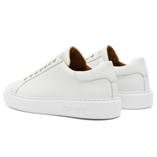 ART910 – Ανδρικό Δερμάτινο Sneaker | Λευκό