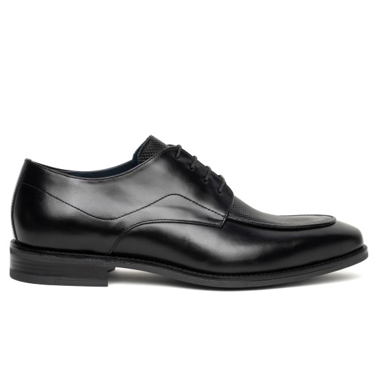 ART728 – Ανδρικό Δερμάτινο Derby Cap-Toe | Μαύρο