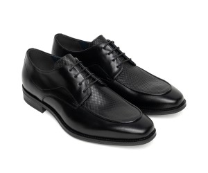 ART728 – Ανδρικό Δερμάτινο Derby Cap-Toe | Μαύρο