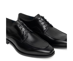 ART728 – Ανδρικό Δερμάτινο Derby Cap-Toe | Μαύρο