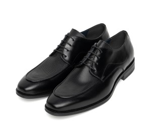 ART728 – Ανδρικό Δερμάτινο Derby Cap-Toe | Μαύρο