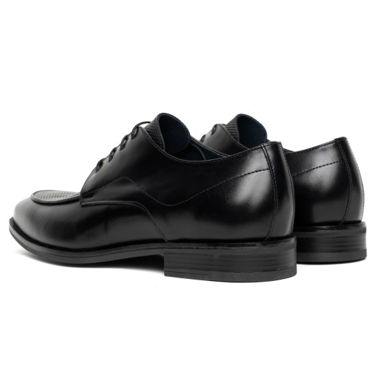 ART728 – Ανδρικό Δερμάτινο Derby Cap-Toe | Μαύρο