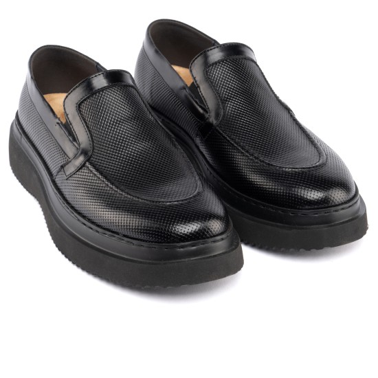 ART830 – Ανδρικό Δερμάτινο Comfort Loafer για Επαγγελματίες | Μαύρο