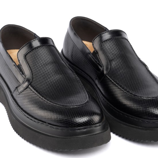 ART830 – Ανδρικό Δερμάτινο Comfort Loafer για Επαγγελματίες | Μαύρο