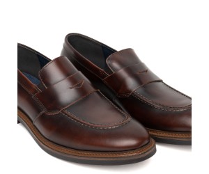 ART832 – Ανδρικό Δερμάτινο Penny Loafer | Καφέ
