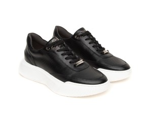 ART861 – Ανδρικό Δερμάτινο Sneaker | Μαύρο