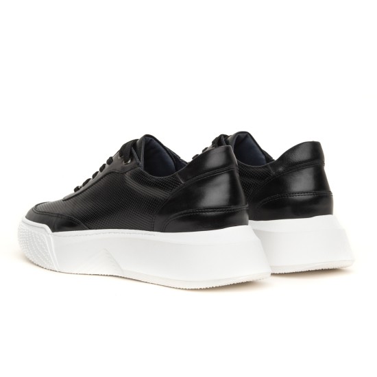 ART861 – Ανδρικό Δερμάτινο Sneaker | Μαύρο