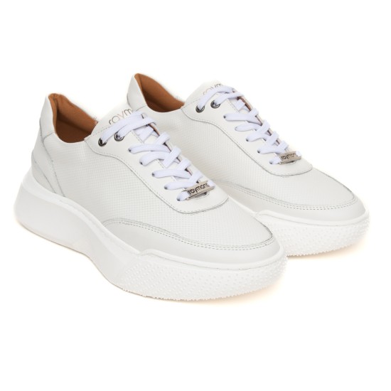 ART861 – Ανδρικό Δερμάτινο Sneaker | Λευκό