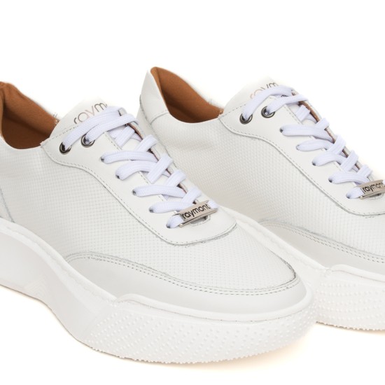 ART861 – Ανδρικό Δερμάτινο Sneaker | Λευκό