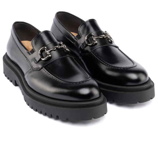 ART874 – Ανδρικό Luxury Loafer με Μεταλλικό Διακοσμητικό | Μαύρο