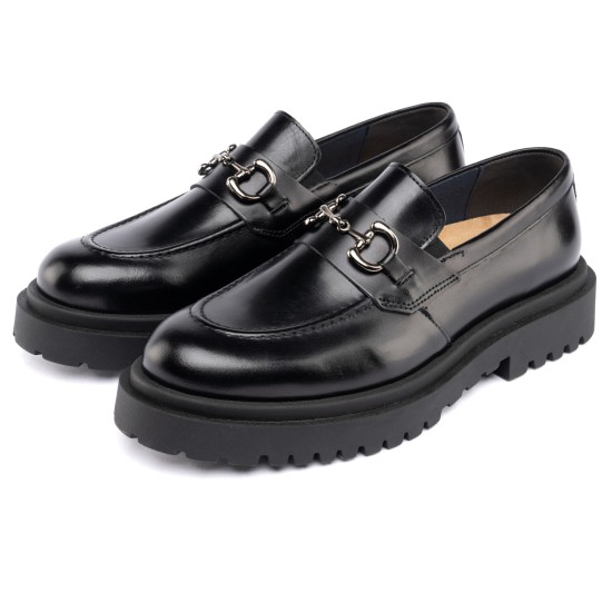 ART874 – Ανδρικό Luxury Loafer με Μεταλλικό Διακοσμητικό | Μαύρο