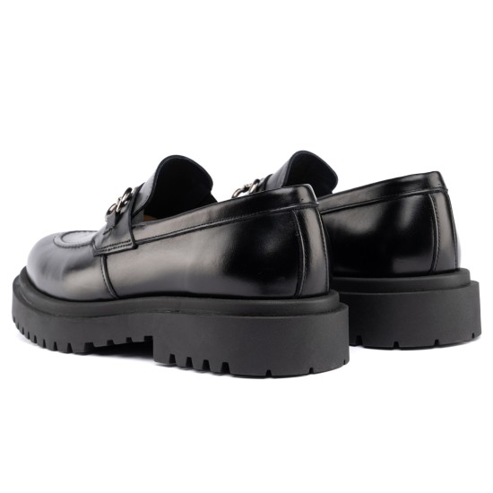 ART874 – Ανδρικό Luxury Loafer με Μεταλλικό Διακοσμητικό | Μαύρο