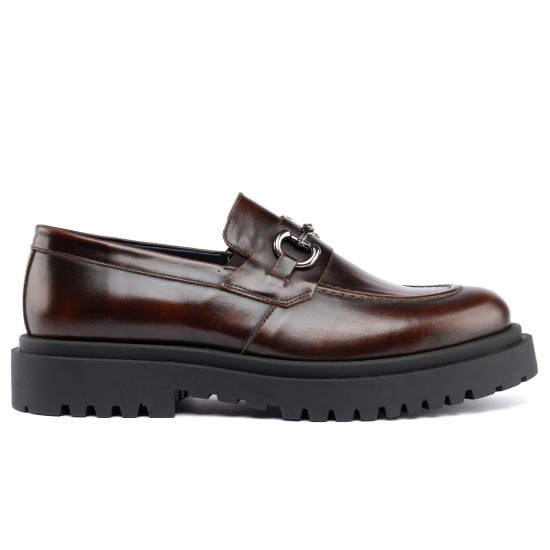 ART874 – Ανδρικό Luxury Loafer με Μεταλλικό Διακοσμητικό | Καφέ