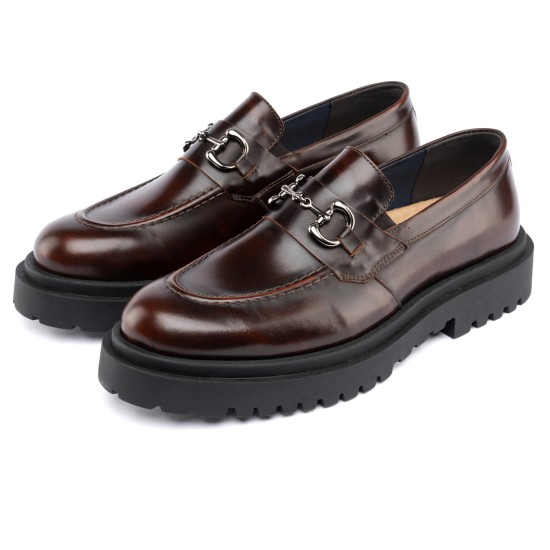 ART874 – Ανδρικό Luxury Loafer με Μεταλλικό Διακοσμητικό | Καφέ