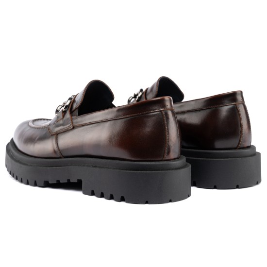 ART874 – Ανδρικό Luxury Loafer με Μεταλλικό Διακοσμητικό | Καφέ