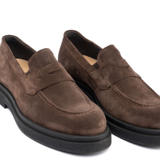 ART883 – Ανδρικό Suede Penny Loafer | Καφέ