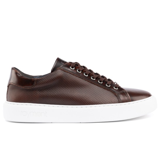 ART910 – Ανδρικό Δερμάτινο Sneaker | Καφέ