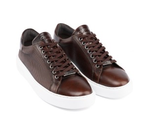 ART910 – Ανδρικό Δερμάτινο Sneaker | Καφέ