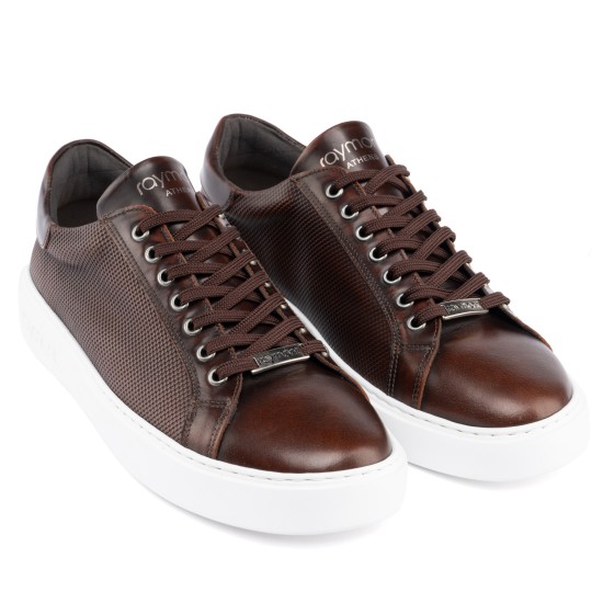 ART910 – Ανδρικό Δερμάτινο Sneaker | Καφέ