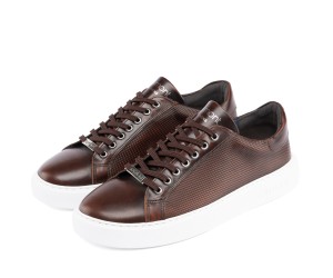 ART910 – Ανδρικό Δερμάτινο Sneaker | Καφέ
