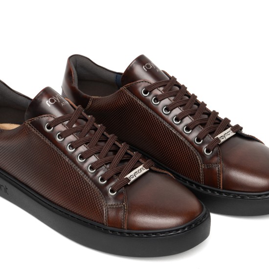 ART918 – Luxury Leather Casual Sneaker | Καφέ