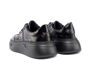 ART929 – Luxury Δερμάτινο Sneaker με Croco Στάμπα | Μαύρο