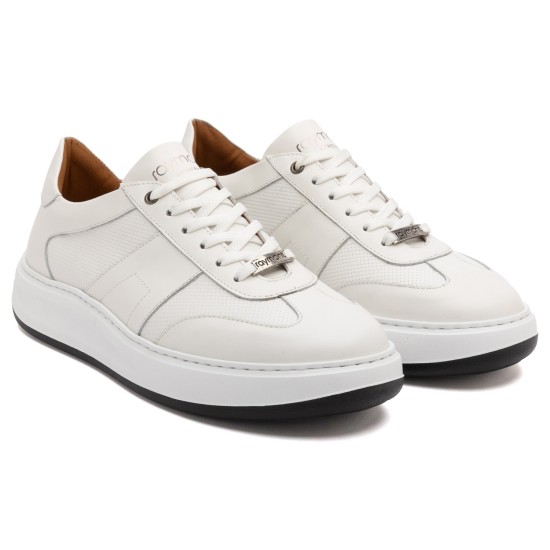 ART941 – Ανδρικό Δερμάτινο Sneaker | Λευκό
