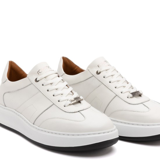 ART941 – Ανδρικό Δερμάτινο Sneaker | Λευκό
