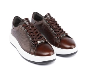 ART943 – Ανδρικό Δερμάτινο Sneaker | Καφέ