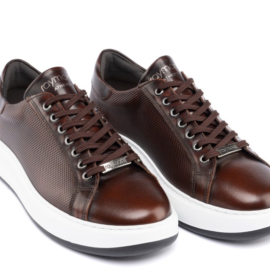 ART943 – Ανδρικό Δερμάτινο Sneaker | Καφέ