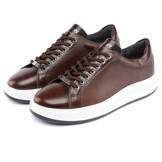 ART943 – Ανδρικό Δερμάτινο Sneaker | Καφέ